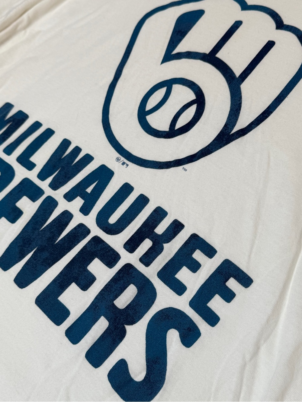 47 Brand Milwaukee Brewers Logo Graphic Tee White Medium‎